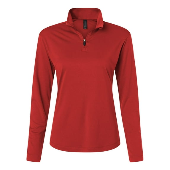 AllPro 41870L Pro-Lock Women's Performance Quarter-Zip Pullover-Red-M