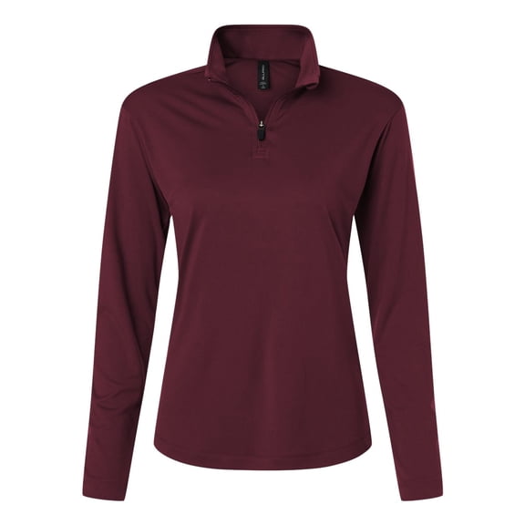 AllPro 41870L Pro-Lock Women's Performance Quarter-Zip Pullover-Maroon-L