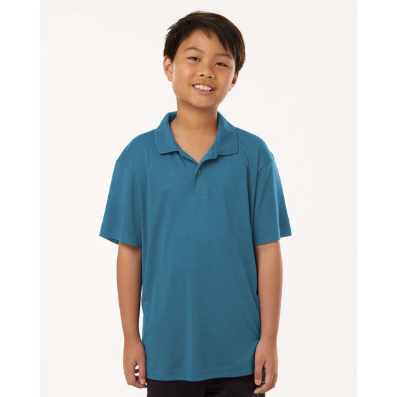 AllPro 41800Y Pro-Lock Youth Performance Polo-Pacific Blue-XL