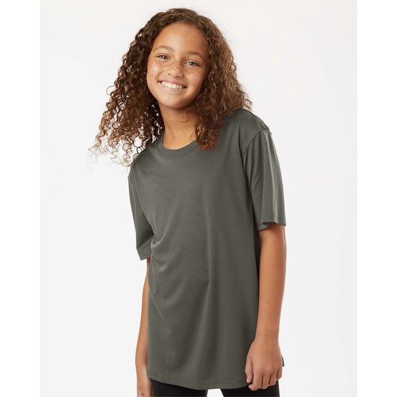 AllPro 48000Y Pro-Lock Youth Performance T-Shirt-Charcoal-L