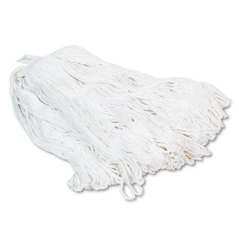 Pro Loop Web/Tailband Wet Mop Head, Rayon, 24oz, White Pro Loop Web/Tailband Wet Mop Head, Rayon, 24oz, White
