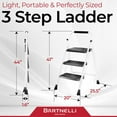 thumbnail image 1 of Pro Luxury Step Ladder | 3-Step Foldable Stool with 500lb Capacity, Anti-Slip Feet, Heavy Duty Steel, 1 of 7