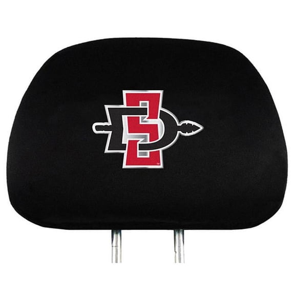 San Diego State University Aztecs Premium Pair of Auto Head Rest Covers, Black, Elastic, 10x14 Inch