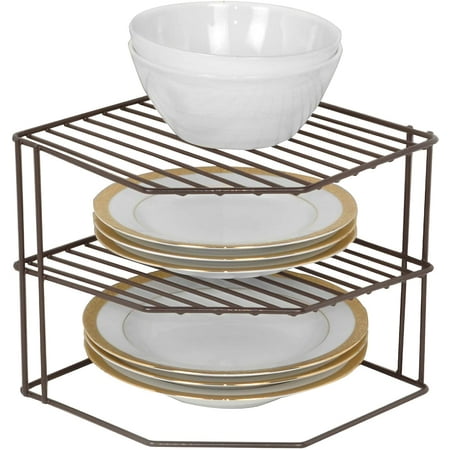 Pro-Mart Industries, Inc Smart Design 3-Tier Kitchen Corner Shelf Rack Bronze