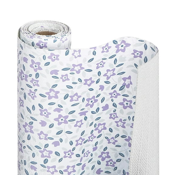 Pro-Mart Industries, Inc Smart Design Bonded Grip Shelf Liner - 12 inch x 10 feet Lavender Wildflower