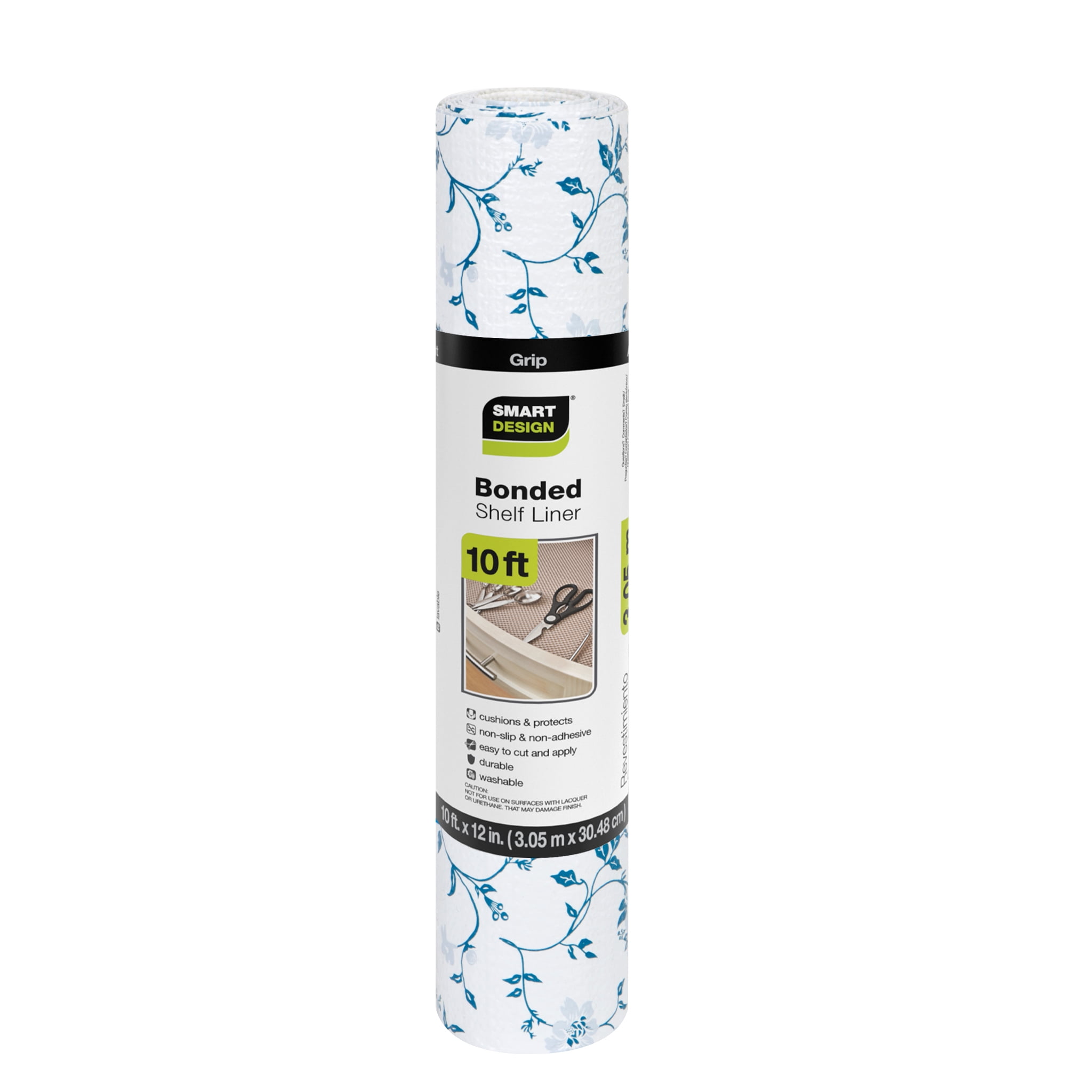 Pro-Mart Industries, Inc Smart Design Bonded Grip Shelf Liner - 12 inch x 10 feet Wisteria Blue