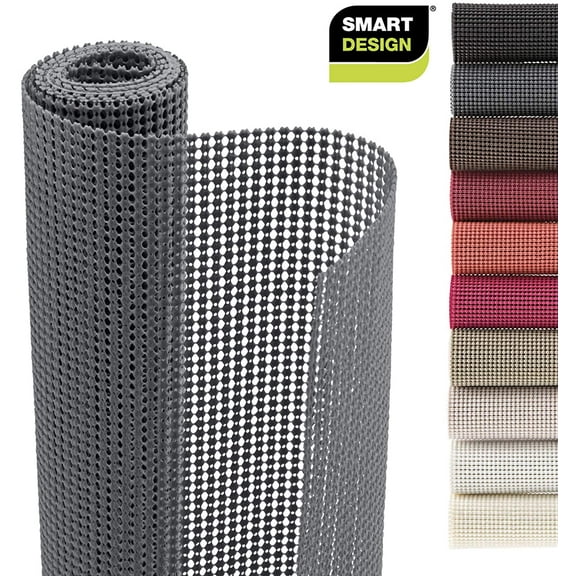 Pro-Mart Industries, Inc Smart Design Classic Grip Shelf Liner - 18 inch x 5 feet Graphite Grey