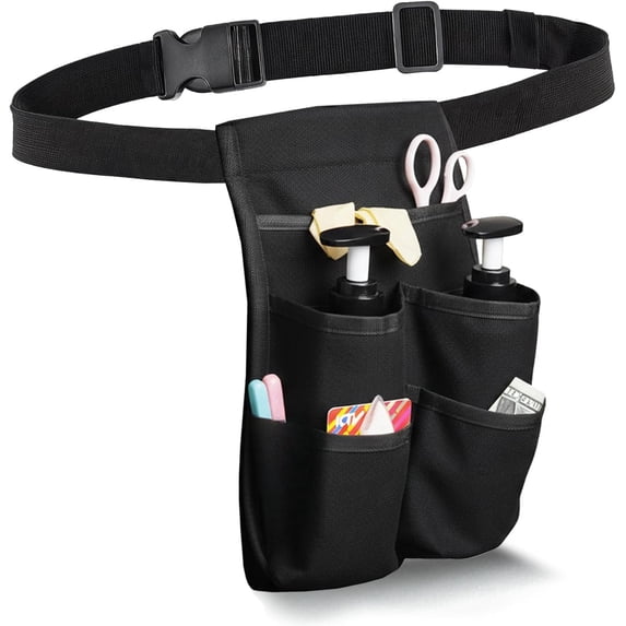 Pro Massage Therapist Bag, Multi-Pocket Portable Holster with Adjustable Waist Belt,Oil Bottle Pockets, Card Slots,Mesh Compartments for Essentials,Large Capacity Lotion Holder Organizer