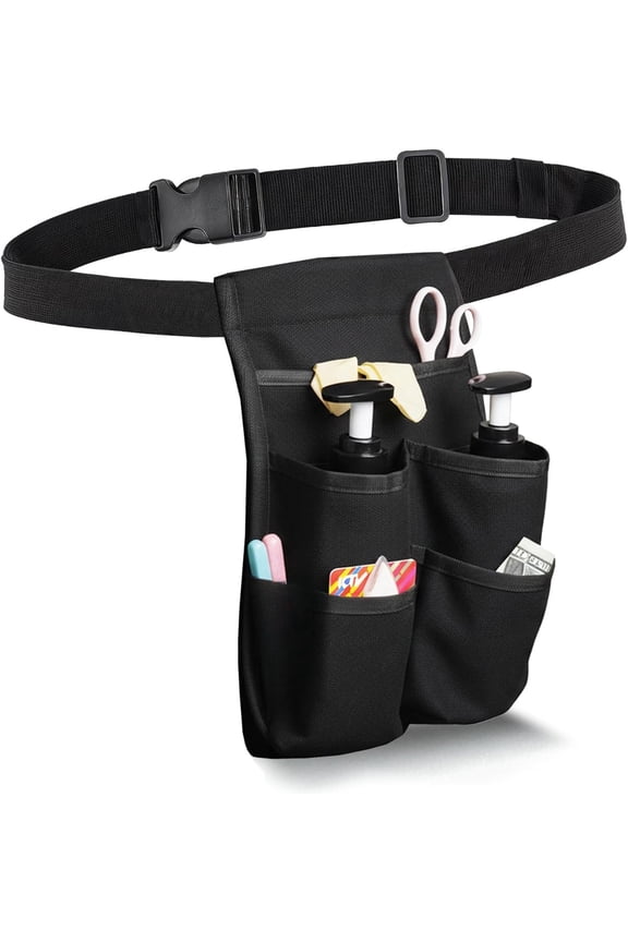 Pro Massage Therapist Bag, Multi-Pocket Portable Holster with Adjustable Waist Belt,Oil Bottle Pockets, Card Slots,Mesh Compartments for Essentials,Large Capacity Lotion Holder Organizer