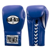 Pro Mex Professional Lace Sparring Boxing Gloves V3.0, 18 oz, Blue/White