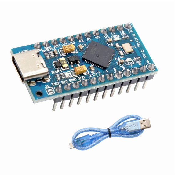 Pro Micro ATmega32U4 Development Board 5V 16MHz with USB, Microcontroller Board Compatible with Arduino IDE, Compact USB Controller Module for DIY Electronics, Keyboard Projects and Embedded Systems
