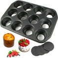 Pro Mini Cheesecake Pans Removable Bottom 12 Hole Heavy Gauge Carbon