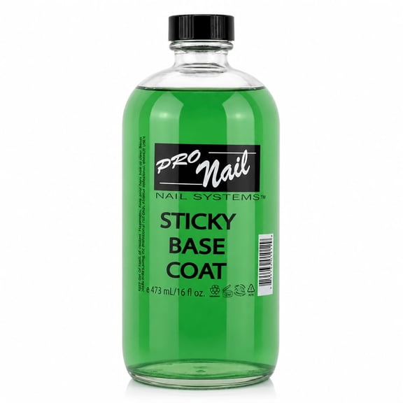 Pro Nail Sticky Base Coat - Long-Lasting Adhesion, Secure Nail Polish - 16 Oz