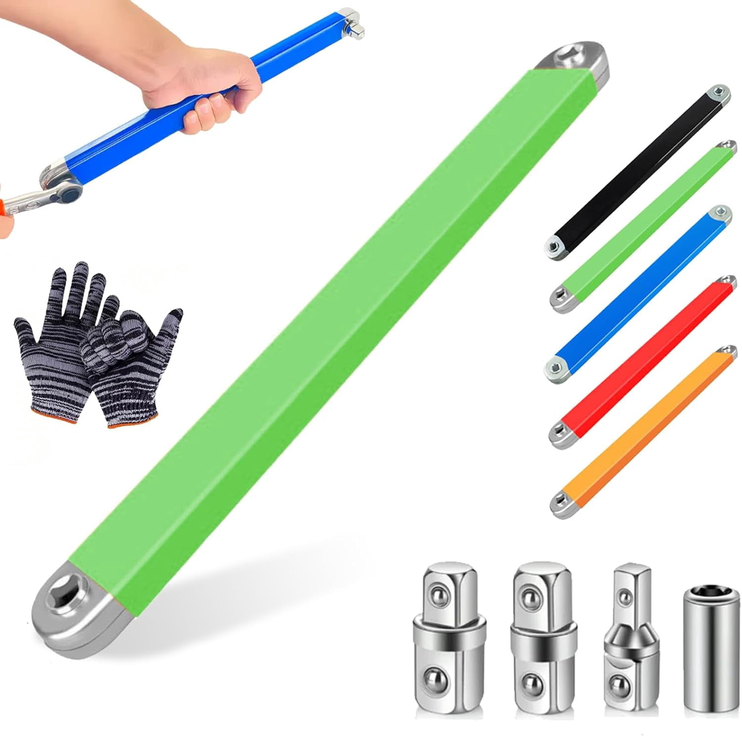 Pro Offset Extension Wrench, Offset Extension Wrench Impact, Pro Zero Offset Extension Wrenchs, Extended Universal Ratchet High-Carbon Impact Ready Tool for Automotive & Industrial Machinery(Green)
