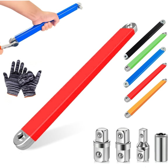 Pro Offset Extension Wrench, Offset Extension Wrench Impact, Pro Zero Offset Extension Wrenchs, Extended Universal Ratchet High-Carbon Impact Ready Tool for Automotive & Industrial Machinery(Red)