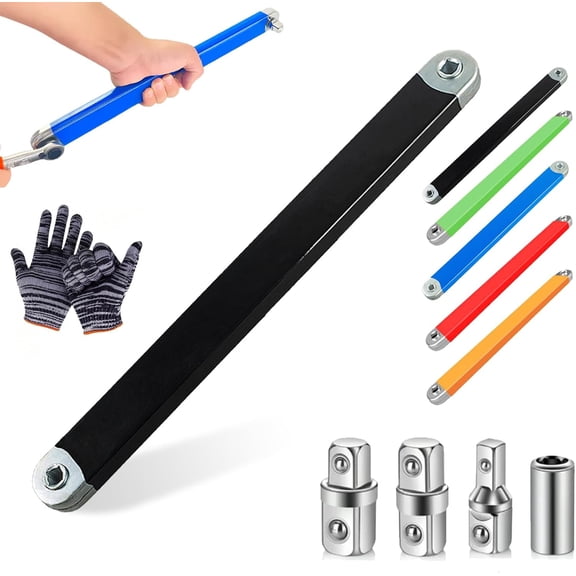 Pro Offset Extension Wrench, Offset Extension Wrench Impact, Pro Zero Offset Extension Wrenchs, Extended Universal Ratchet High-Carbon Impact Ready Tool for Automotive & Industrial Machinery(Black)