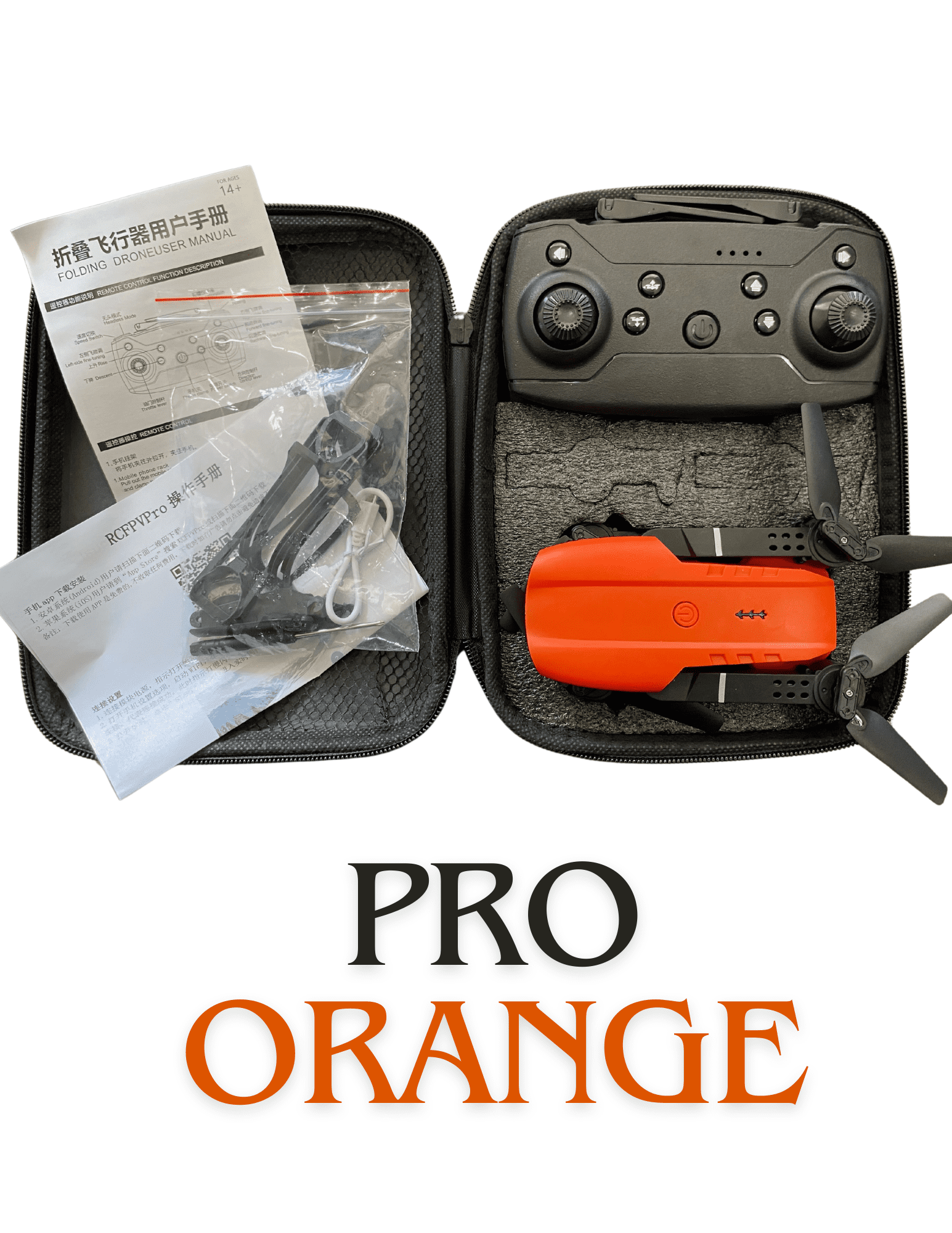Pro Orange 4K Double Camera HD Shooting, 4K Ultra HD Foldable Professional Drone