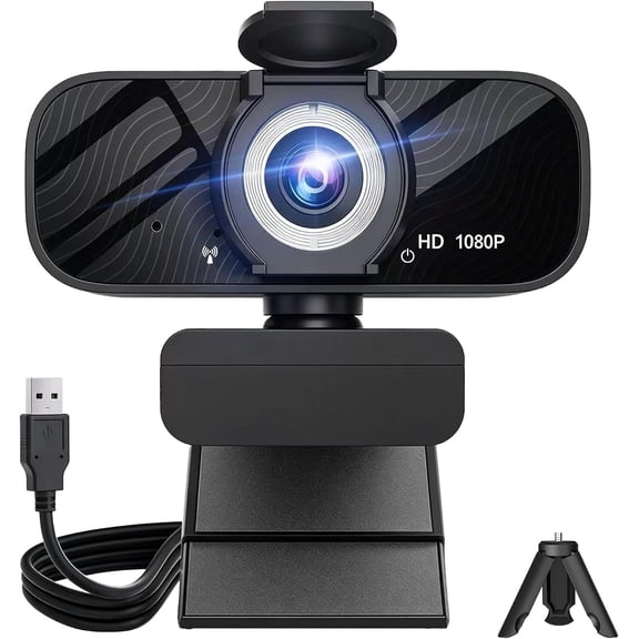 Pro PC Webcam, 1080p/30fps Video, Clear Audio, 120? FOV, Light Correction, Works with Teams, Meet, Zoom, /Laptop