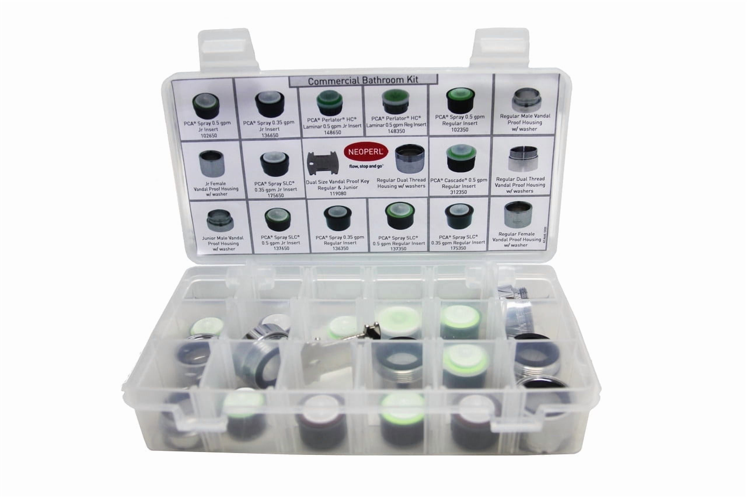 Pro PCA Commercial Bathroom Kit Aerator Faucet Water Saving Selection of faucet attachments inserts, housings 18 pc