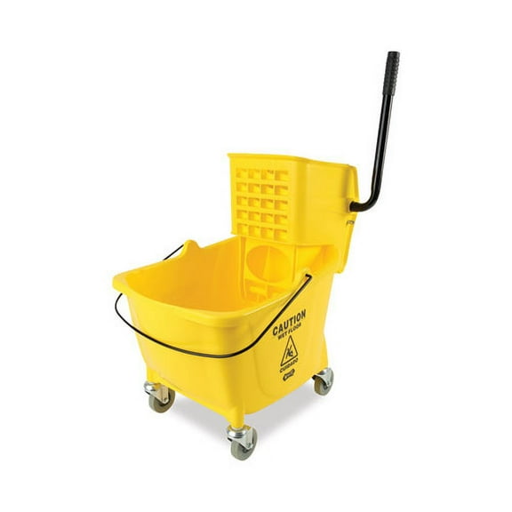Pro-Pac Side-Squeeze Wringer/Bucket Combo, 8.75 gal, Yellow/Silver | Bundle of 2