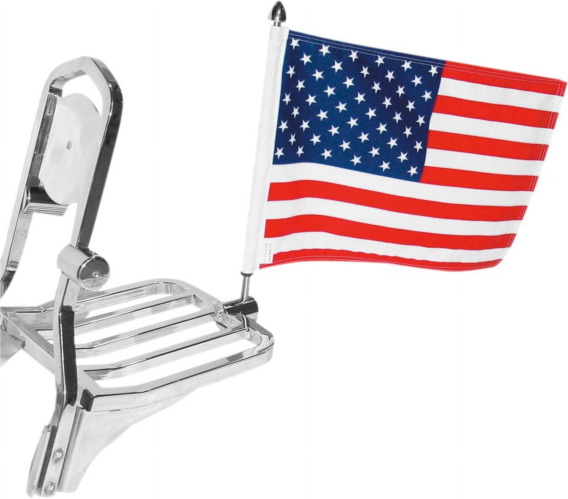 Pro Pad Stainless Square Sissy Bar Rack Flag Mount with 10"x15" Flag (RFMSQ15)