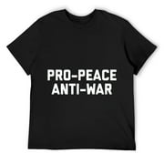 Pro-Peace Anti-War Simple Peaceful Statement T-Shirt Black