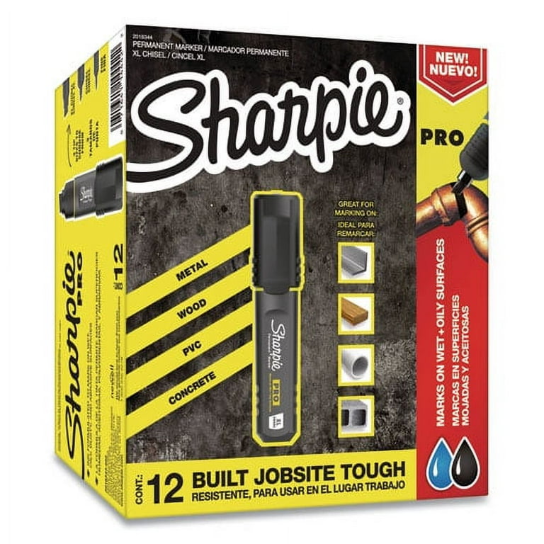 Pro Permanent Marker, Broad Chisel Tip, Black, Dozen Pro Permanent Marker, Broad Chisel Tip, Black, Dozen