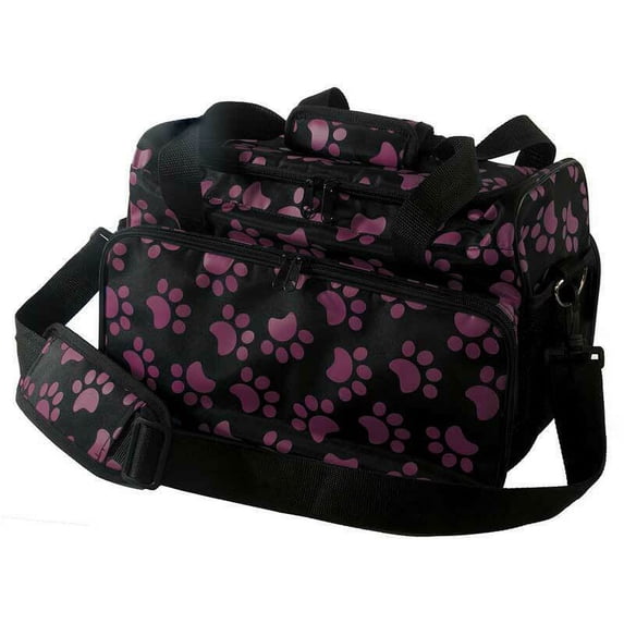 Pro Pet Groomers Travel Tote Bag Pawprint Design Tool Organization Choose Color (Berry)