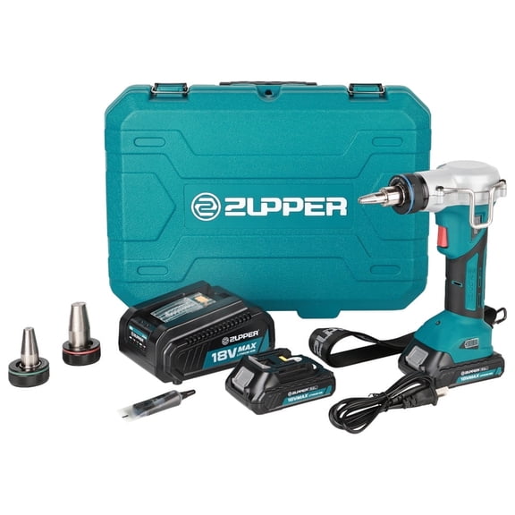 Pro Pex Expander Cordless Automatic Pex Tube Expansion Tool Kit With 1/2", 3/4", 1" Heads 2Pcs 18V Battery And Charger
