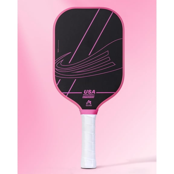 Pro Pickleball Paddle Pink - T700 Carbon Fiber With 16mm Polymer Core Usapa Certified Cushion Grip For Advanced Control