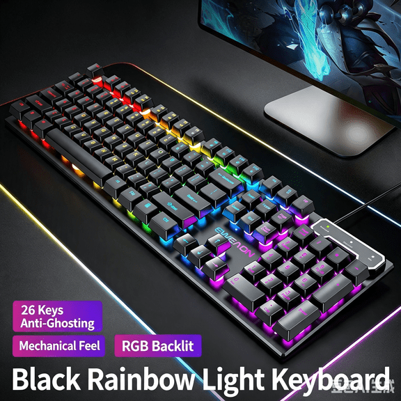 Pro-Pioneer GX330 Wired Mechanical-Feel Gaming Keyboard And,Desktop Gaming Peripherals