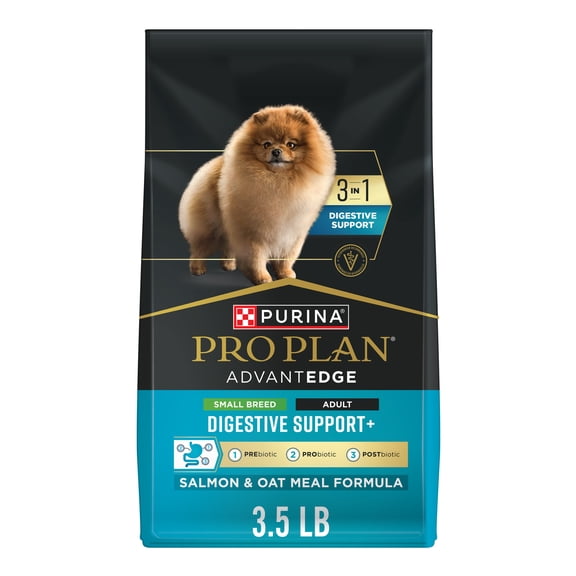 Purina Pro Plan AdvantEDGE Small Breed Digestive Support Plus Salmon and Oat Meal Formula Dry Dog Food, 3.5 lb Bag