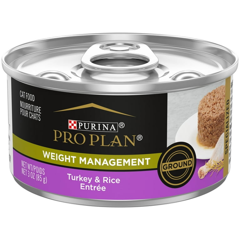 Purina Pro Plan Weight Management Wet Cat Food Turkey Rice 24 Pack of 3 oz Cans Walmart