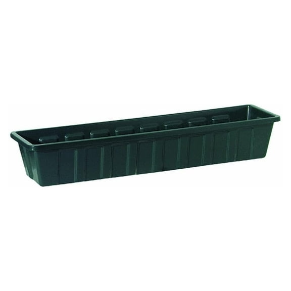 -Pro Plastic Flower Box Planter, Green, 36-Inch