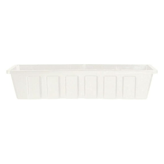 -Pro Plastic Flower Box Planter, White, 24-Inch