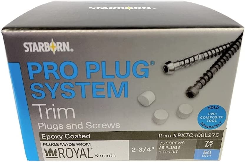 Pro Plug Kit for PVC Trim - Royal Smooth Trim - 50 Linear feet with 2-3 ...