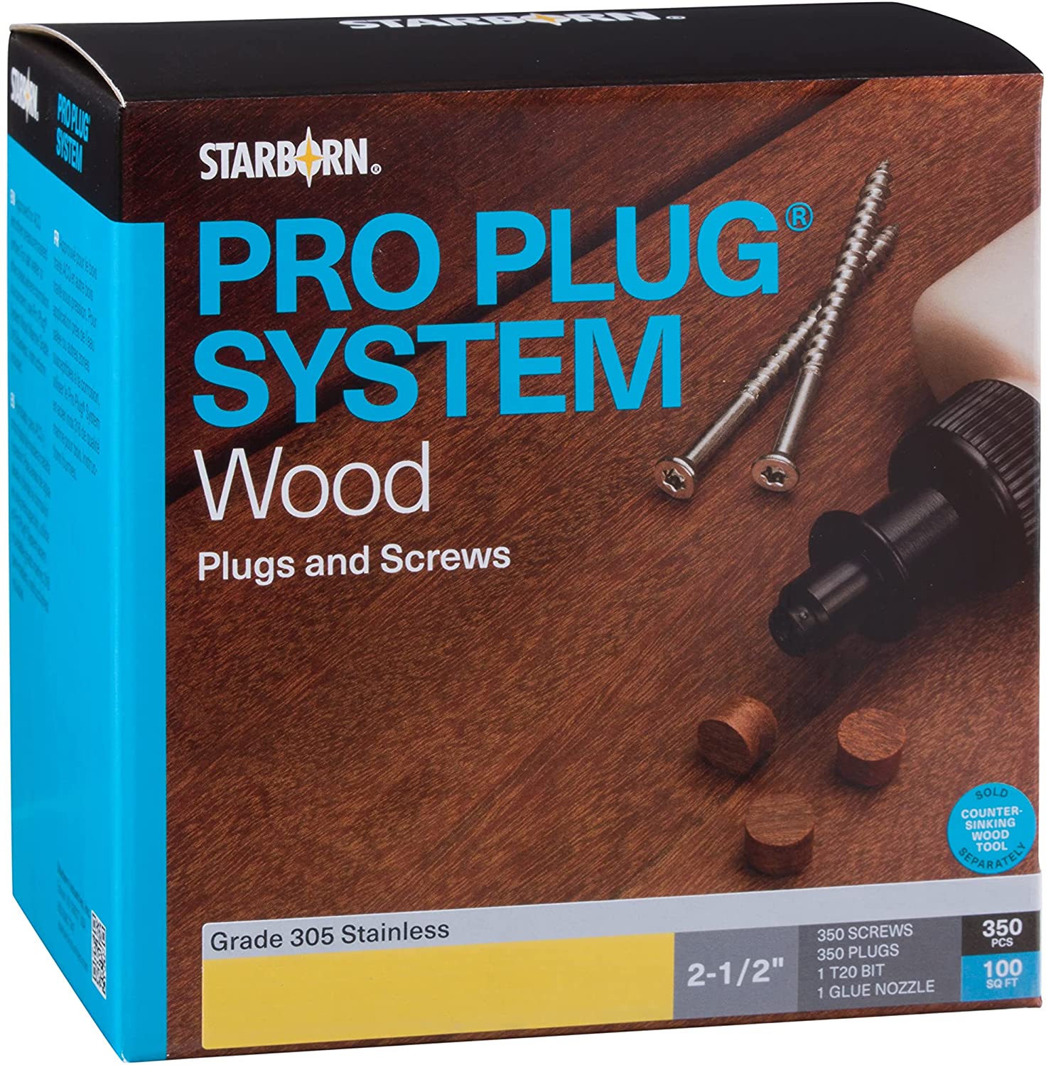 Pro Plug System for Hardwoods Meranti Plugs 350 pcs for 100 Sq. Ft