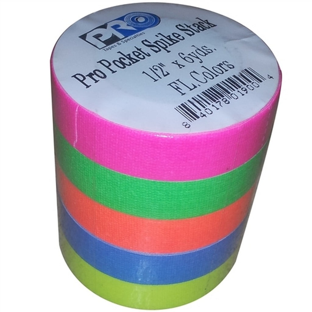  Pro Pocket Spike Stack RS127SS5X12X5.4 12 mm x 5.4 m  Fluorescent Matt Cloth Tape - Pink/Blue/Orange/Yellow/Green : Arts, Crafts  & Sewing