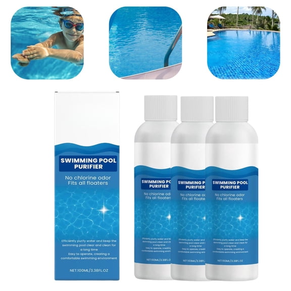Pro Pool Purifier Liquid, High Concentration Swimming Pool Clarifier for Crystal Clear Water(3pcs)