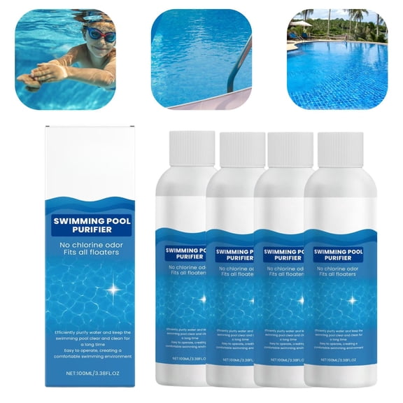 Pro Pool Purifier Liquid, High Concentration Swimming Pool Clarifier for Crystal Clear Water(4pcs)