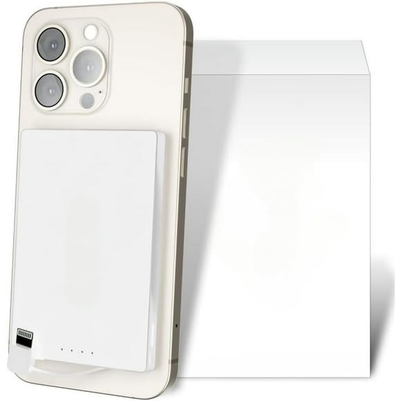 Pro Portable iPhone Charger for Travel 5000 mAH TSA Approved Magnetic Airplane Safe Portable Charger only Compatible for iPhone 14 & Older Devices with Built-in Lightning Cable 3.7 oz - White