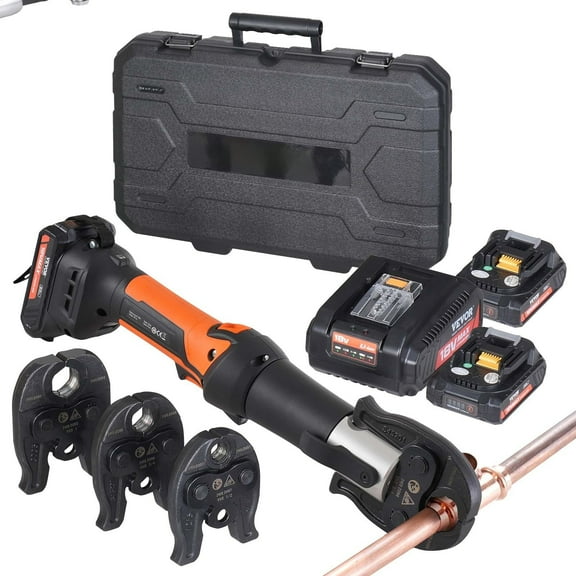 Pro Press Tool Kit - Cordless Pipe Crimper with 1/2", 3/4", 1" Jaw & Rechargeable Battery