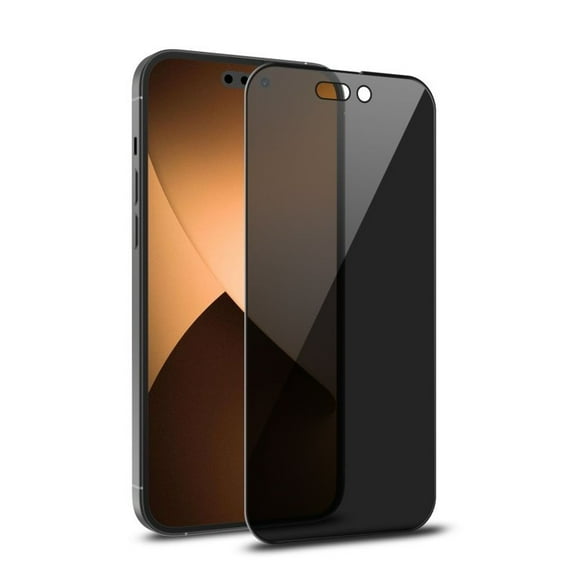 Pro Privacy Full Coverage Tempered Glass Screen Protector Compatible With Apple iPhone 14 Pro (6.1) - Black