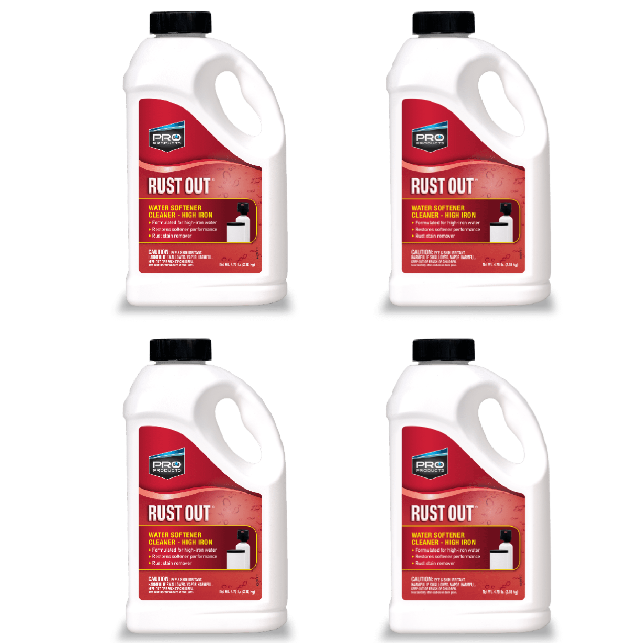 Pro Products RO05B Rust Out Water Softener Cleaner And Iron Remover, 4.75 lb. Bottle, 4 Pack