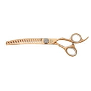 Pro Quality Geib Crystal Gold Advanced Dog Pet Groomer Stylist or Barber Shears (7" 20-Tooth Curved Chunker)