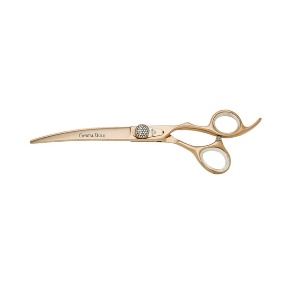 Pro Quality Geib Crystal Gold Advanced Dog Pet Groomer Stylist or Barber Shears (7.5" Curved)