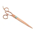 thumbnail image 1 of Pro Quality Grooming Shears Rose Gold Titanium Finish Swivel Micro Serrated Edge (7 Inch Straight), 1 of 6