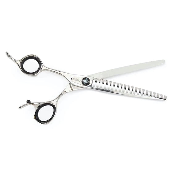 Pro Quality Lefty Reversable Shears Dog Cat Grooming Weightless Left Hand 7 Inch (7 Inch Chunker Shears)