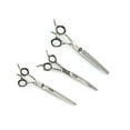thumbnail image 1 of Pro Quality Lefty Reversable Shears Dog Cat Grooming Weightless Left Hand 7 Inch (Full Set - Straight Curved 20 Tooth Thinner Shears), 1 of 12