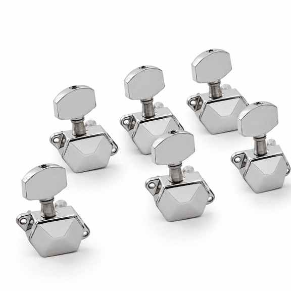 Pro R15j-11 6 Inline Semi Closed Tuners Tuning Pegs Keys Chrome